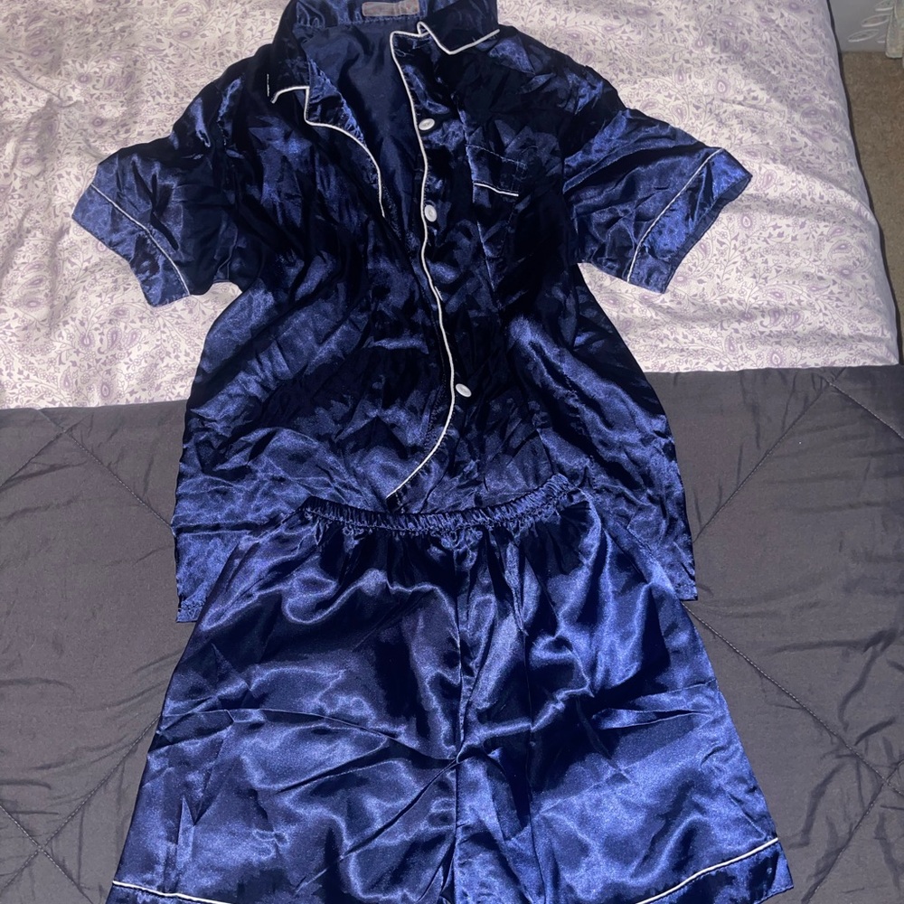 Amazon silk pjs navy medium